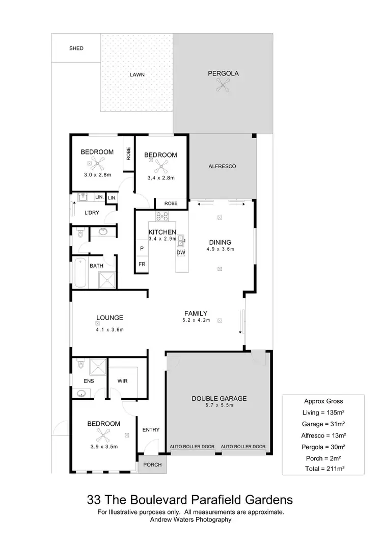 Floorplan of Homely house listing, 33 The Boulevard, Parafield Gardens SA 5107