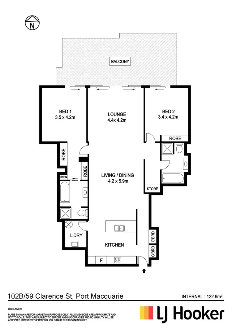 Floorplan of Homely apartment listing, 102B/59 Clarence Street, Port Macquarie NSW 2444