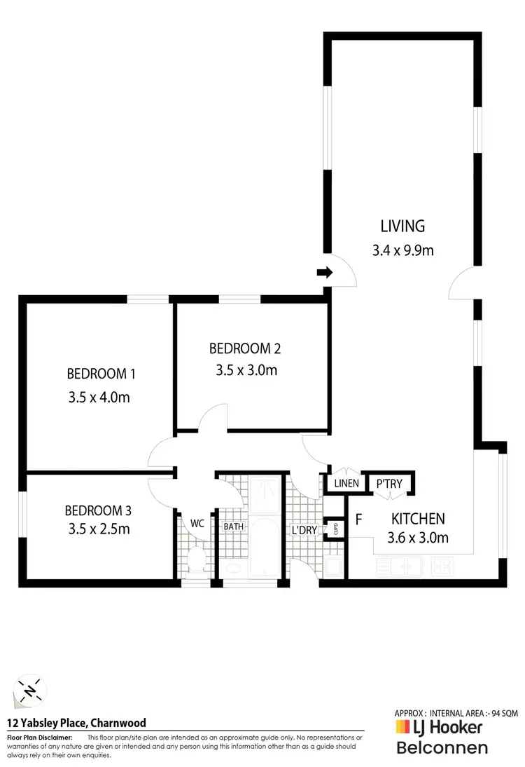 Floorplan of Homely house listing, 12 Yabsley Place, Charnwood ACT 2615