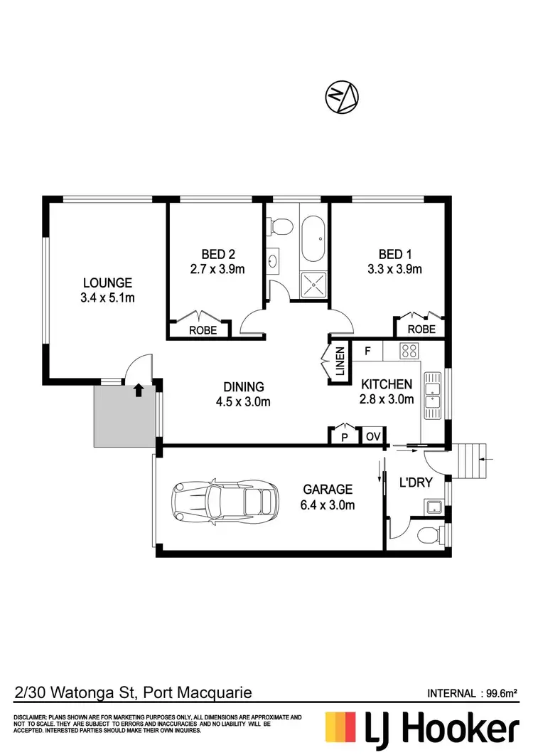 Floorplan of Homely villa listing, 2/30 Watonga Street, Port Macquarie NSW 2444