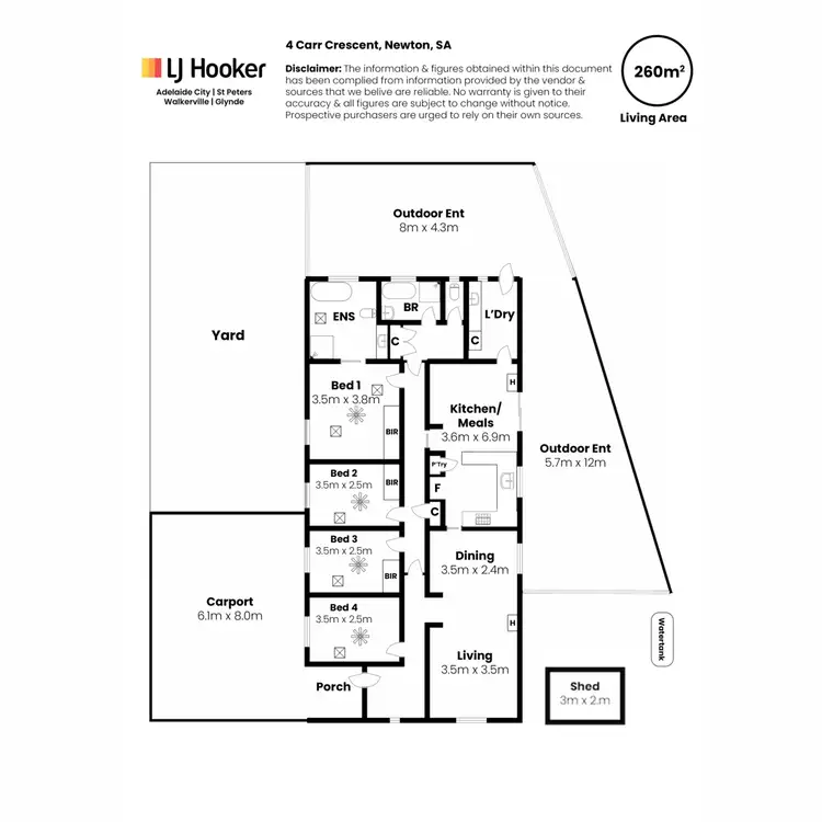 Floorplan of Homely house listing, 4 Carr Crescent, Newton SA 5074