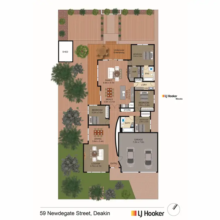 Floorplan of Homely house listing, 59 Newdegate Street, Deakin ACT 2600