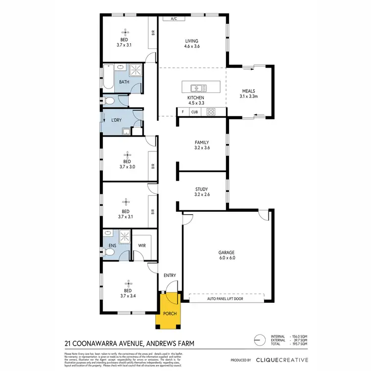 Floorplan of Homely house listing, 21 Coonawarra Avenue, Andrews Farm SA 5114