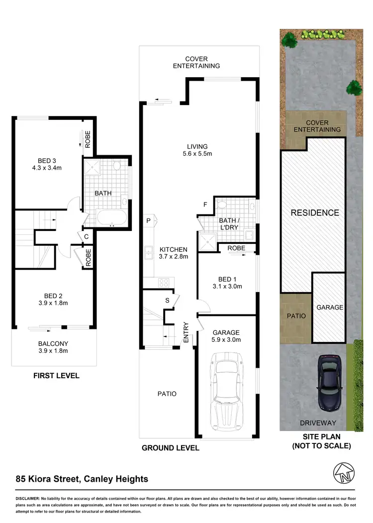 Floorplan of Homely semi-detached listing, 85 Kiora St, Canley Heights NSW 2166