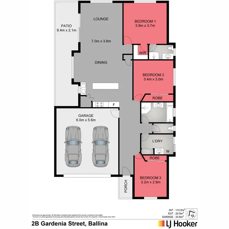 Floorplan of Homely semi-detached listing, 2b Gardenia Street, Ballina NSW 2478