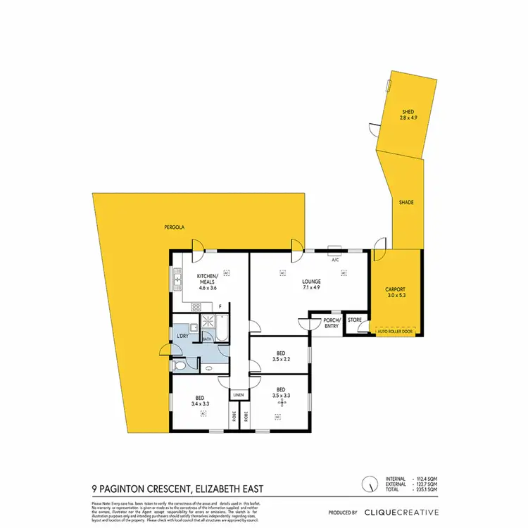 Floorplan of Homely house listing, 9 Paginton Crescent, Elizabeth East SA 5112
