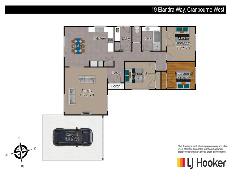 Floorplan of Homely house listing, 19 Elandra Way, Cranbourne West VIC 3977