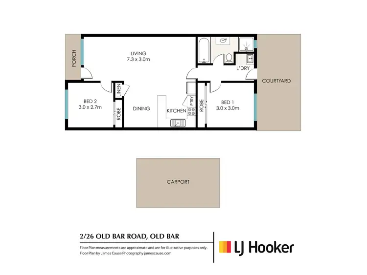 Floorplan of Homely unit listing, 2/26 Old Bar Road, Old Bar NSW 2430