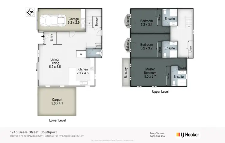 Floorplan of Homely townhouse listing, 1/45 Beale Street, Southport QLD 4215