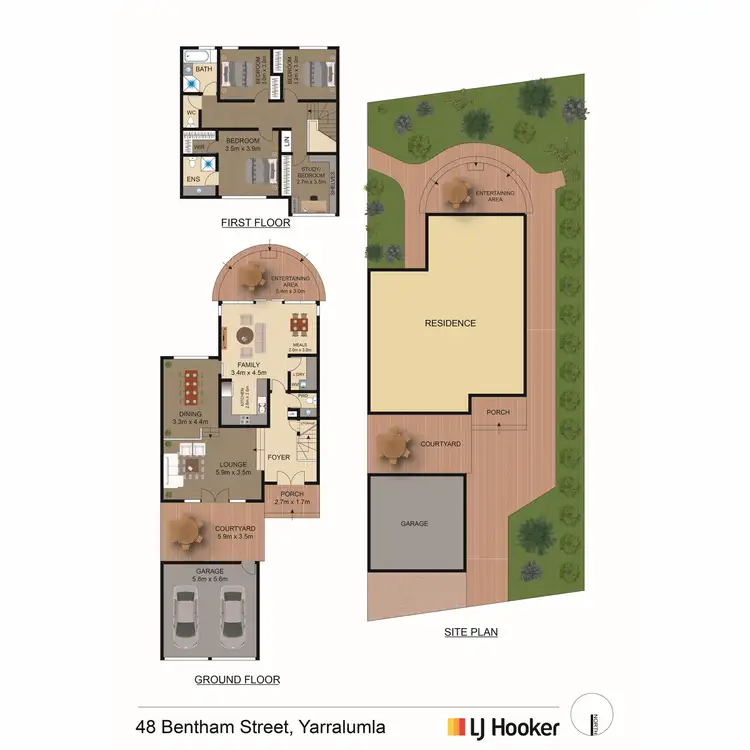 Floorplan of Homely townhouse listing, 48 Bentham Street, Yarralumla ACT 2600