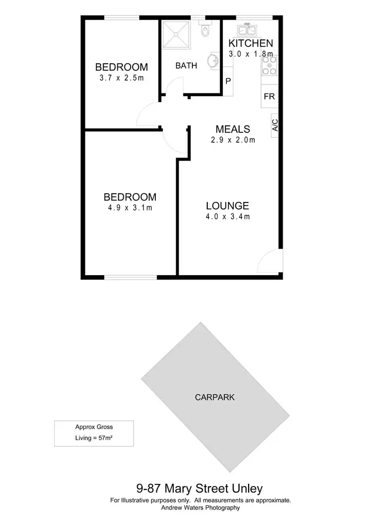 Floorplan of Homely unit listing, 9/87 Mary Street, Unley SA 5061