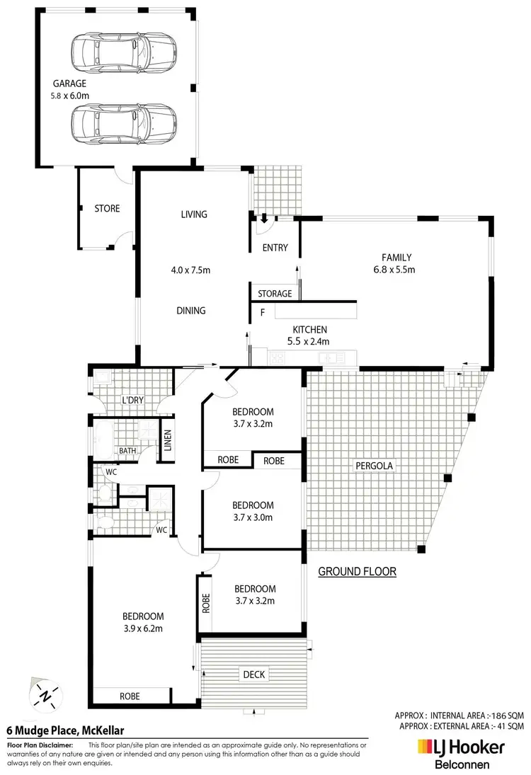 Floorplan of Homely house listing, 6 Mudge Place, Mckellar ACT 2617