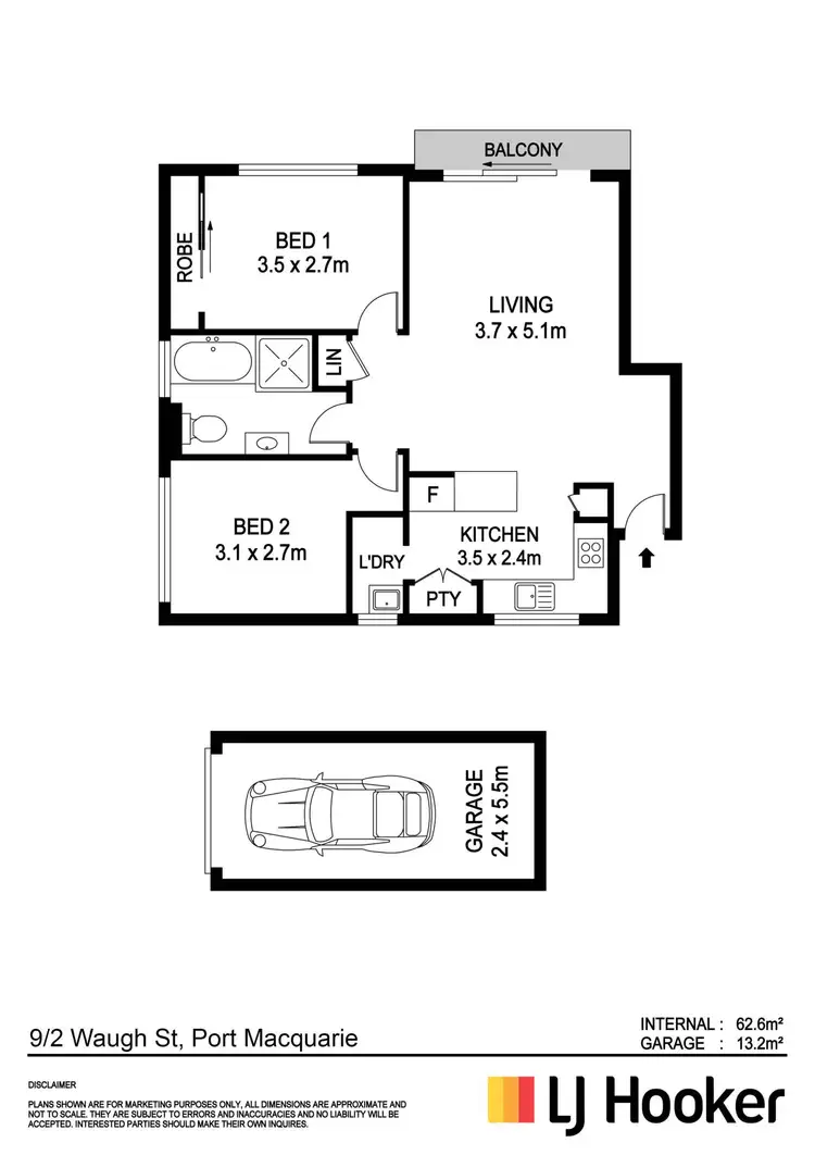 Floorplan of Homely unit listing, 9/2 Waugh Street, Port Macquarie NSW 2444