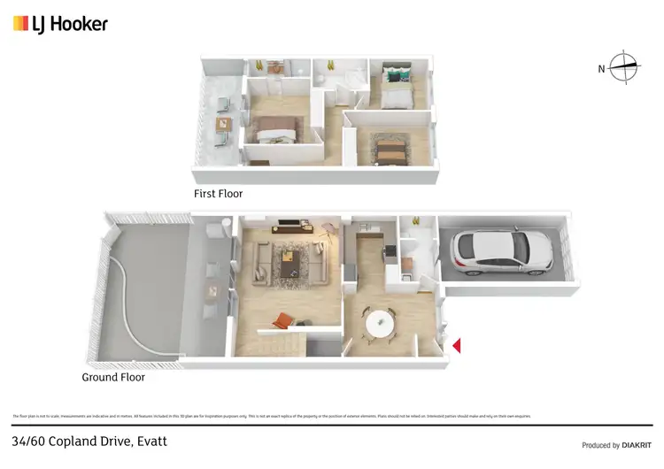 Floorplan of Homely townhouse listing, 34/60 Copland Drive, Evatt ACT 2617
