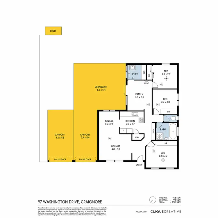 Floorplan of Homely house listing, 97 Washington Drive, Craigmore SA 5114