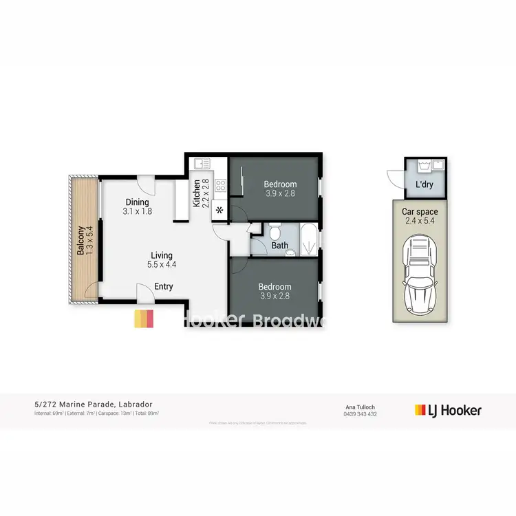 Floorplan of Homely apartment listing, 5/272 Marine Parade, Labrador QLD 4215