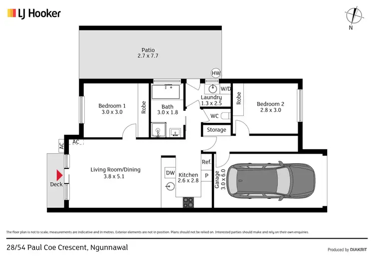 Floorplan of Homely townhouse listing, 28/54 Paul Coe Crescent, Ngunnawal ACT 2913