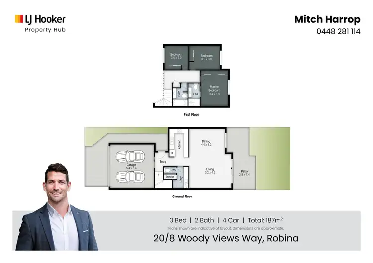Floorplan of Homely townhouse listing, 20/8 Woody Views Way, Robina QLD 4226