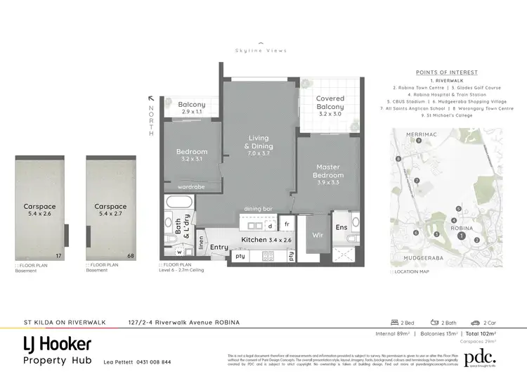 Floorplan of Homely unit listing, 127/2-4 Riverwalk Avenue, Robina QLD 4226