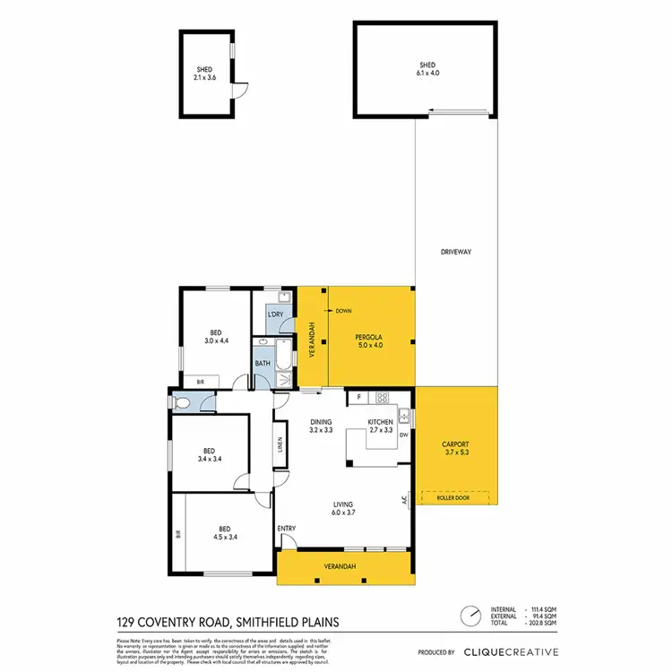 Floorplan of Homely house listing, 129 Coventry Road, Smithfield Plains SA 5114