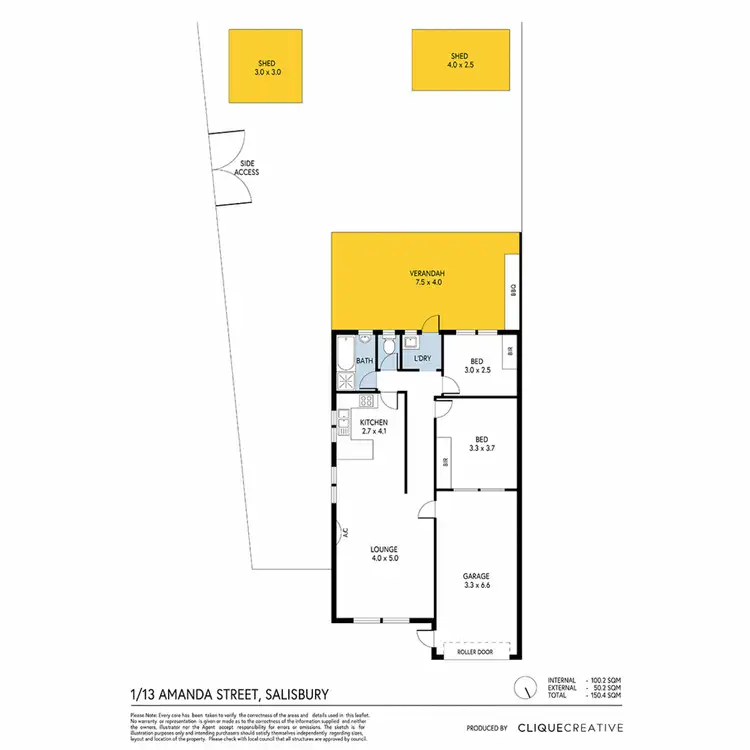 Floorplan of Homely house listing, 1/13 Amanda Street, Salisbury SA 5108
