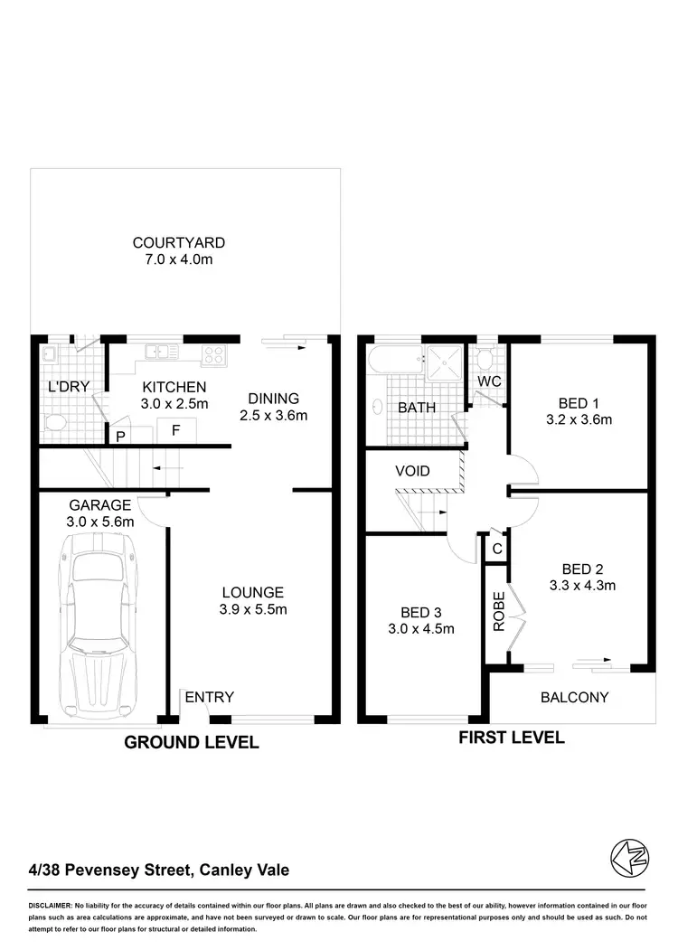 Floorplan of Homely townhouse listing, 4/38 Pevensey St, Canley Vale NSW 2166