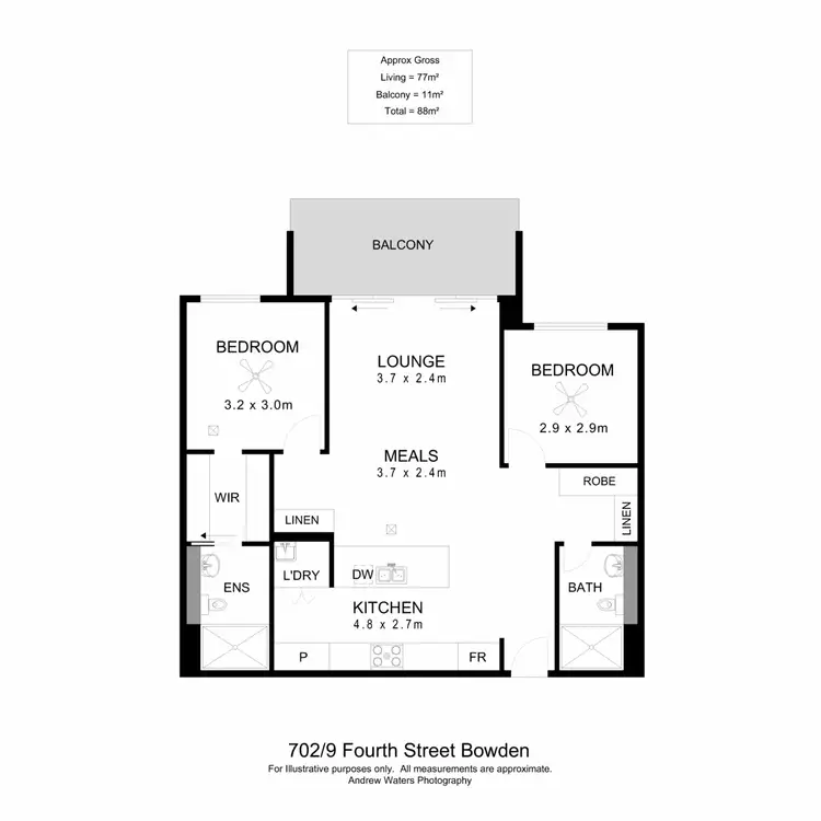 Floorplan of Homely apartment listing, 702/9 Fourth Street, Bowden SA 5007