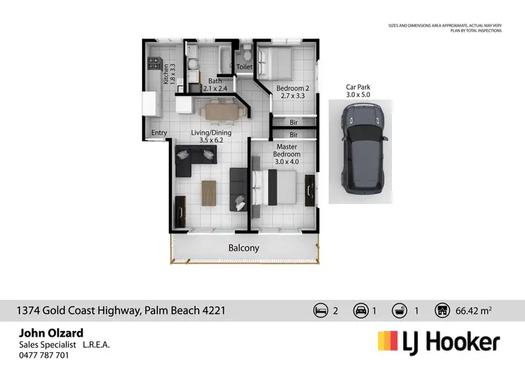 Floorplan of Homely unit listing, 3/1374 Gold Coast Highway, Palm Beach QLD 4221