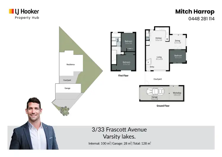Floorplan of Homely townhouse listing, 3/33 Frascott Avenue, Varsity Lakes QLD 4227