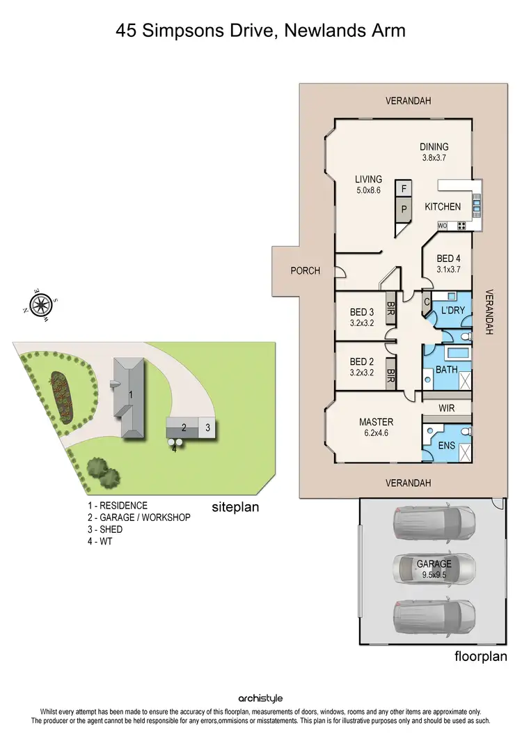 Floorplan of Homely house listing, 45 Simpsons Drive, Newlands Arm VIC 3875
