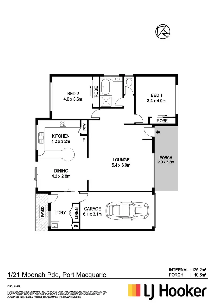 Floorplan of Homely villa listing, 1/21 Moonah Parade, Port Macquarie NSW 2444
