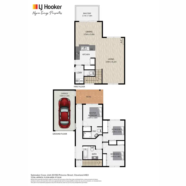 Floorplan of Homely townhouse listing, 20/136 Princess Street, Cleveland QLD 4163