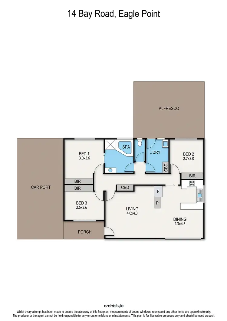 Floorplan of Homely house listing, 14 Bay Road, Eagle Point VIC 3878