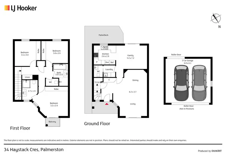 Floorplan of Homely townhouse listing, 34 Haystack Crescent, Palmerston ACT 2913