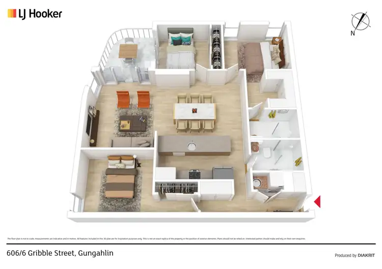 Floorplan of Homely apartment listing, 606/6 Gribble Street, Gungahlin ACT 2912