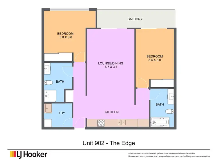 Floorplan of Homely apartment listing, 902/102-108 Victoria Parade, Rockhampton City QLD 4700