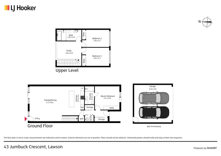 Floorplan of Homely townhouse listing, 43 Jumbuck Crescent, Lawson ACT 2617