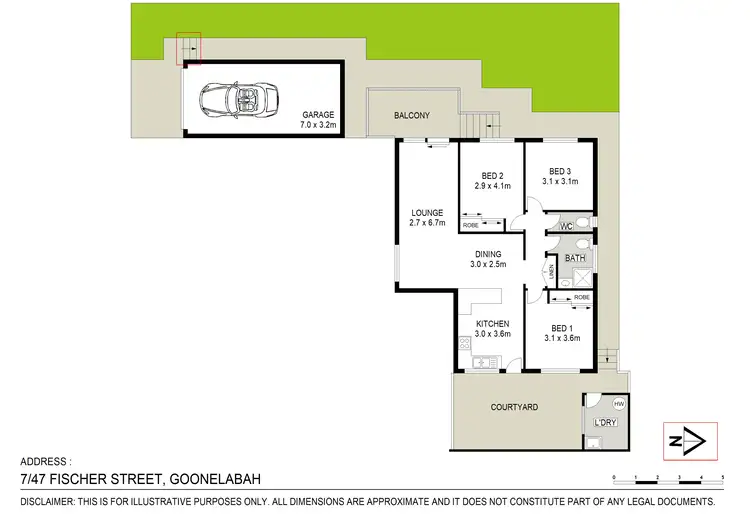 Floorplan of Homely unit listing, Unit 7/47 Fischer Street, Goonellabah NSW 2480