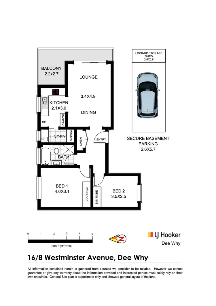 Floorplan of Homely apartment listing, 16/8 Westminster Avenue, Dee Why NSW 2099