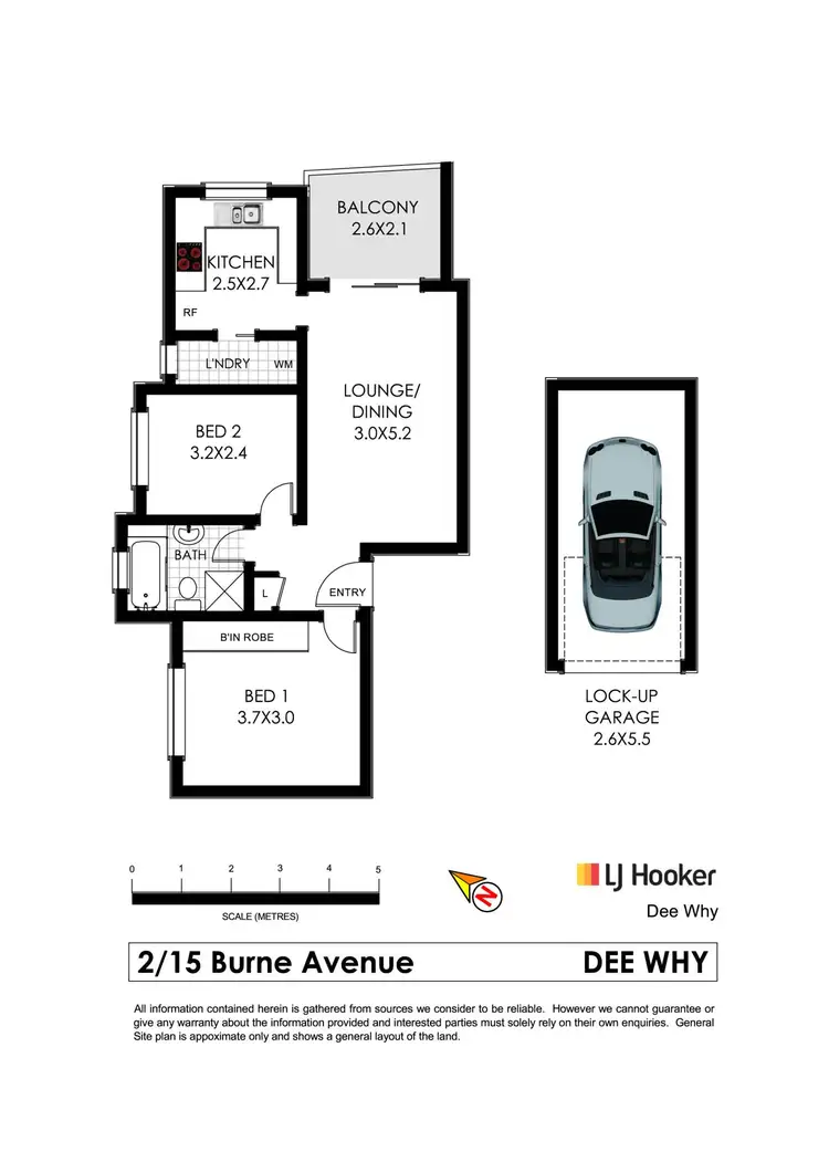 Floorplan of Homely unit listing, 2/15 Burne Avenue, Dee Why NSW 2099