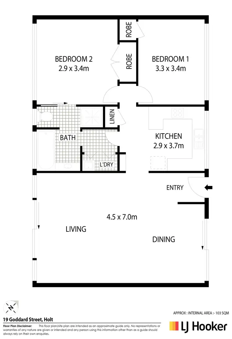 Floorplan of Homely townhouse listing, 19 Goddard Crescent, Holt ACT 2615