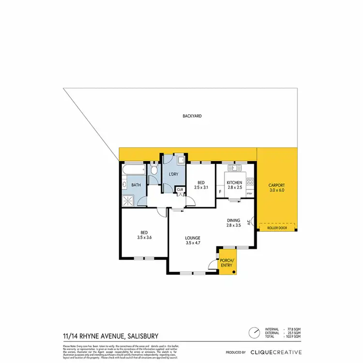 Floorplan of Homely unit listing, 11/14 Rhyne Avenue, Salisbury SA 5108