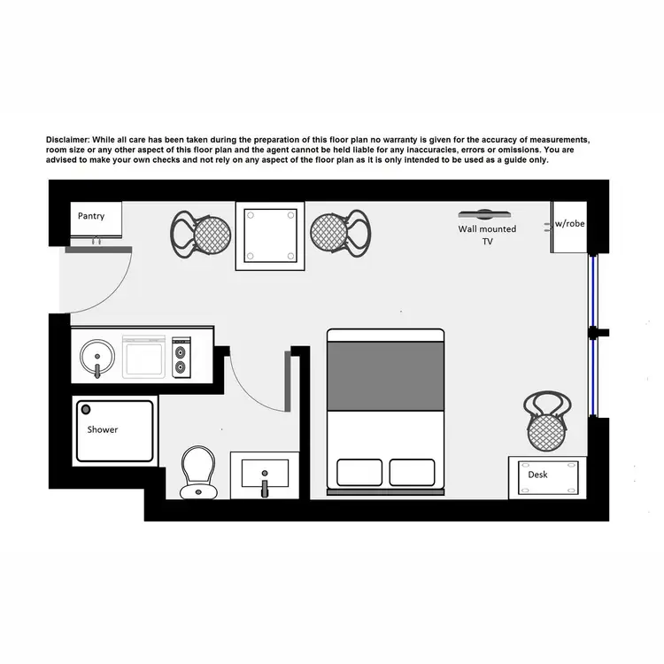 Floorplan of Homely studio listing, 812/188 Shafston Avenue, Kangaroo Point QLD 4169
