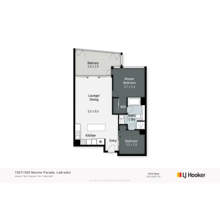 Floorplan of Homely unit listing, 1007/360 Marine Parade, Labrador QLD 4215