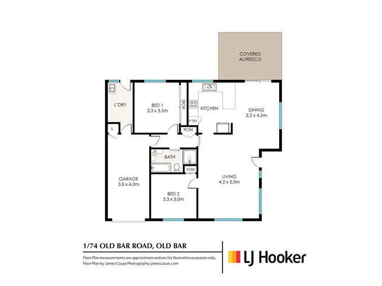 Floorplan of Homely villa listing, 1/74 Old Bar Road, Old Bar NSW 2430