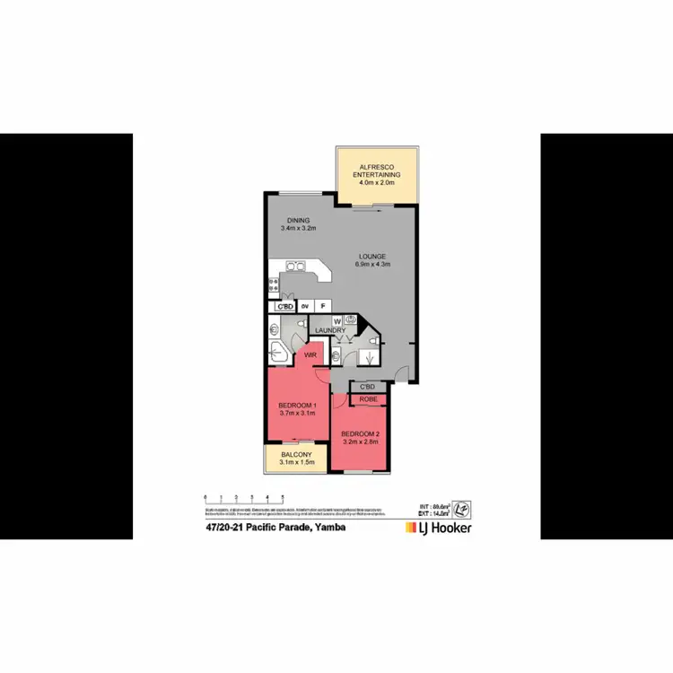 Floorplan of Homely unit listing, 47/20-21 Pacific Parade, Yamba NSW 2464