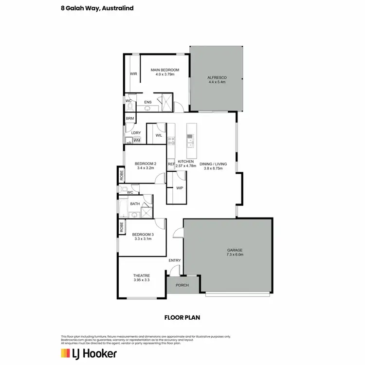 Floorplan of Homely house listing, 8 Galah Way, Australind WA 6233