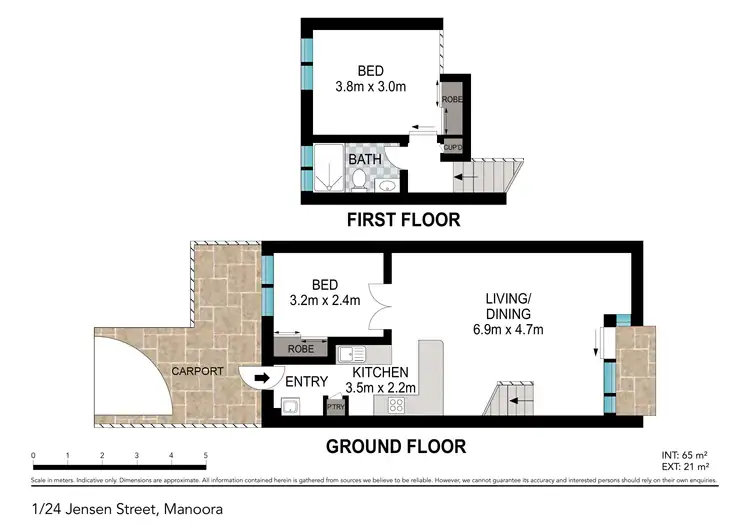 Floorplan of Homely unit listing, 1/24 Jensen Street, Manoora QLD 4870