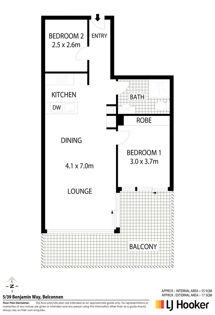 Floorplan of Homely unit listing, 5/39 Benjamin Way, Belconnen ACT 2617
