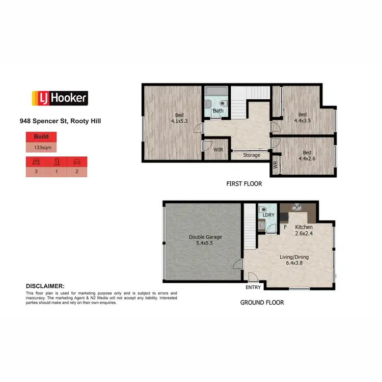 Floorplan of Homely townhouse listing, 9/48 Spencer Street, Rooty Hill NSW 2766